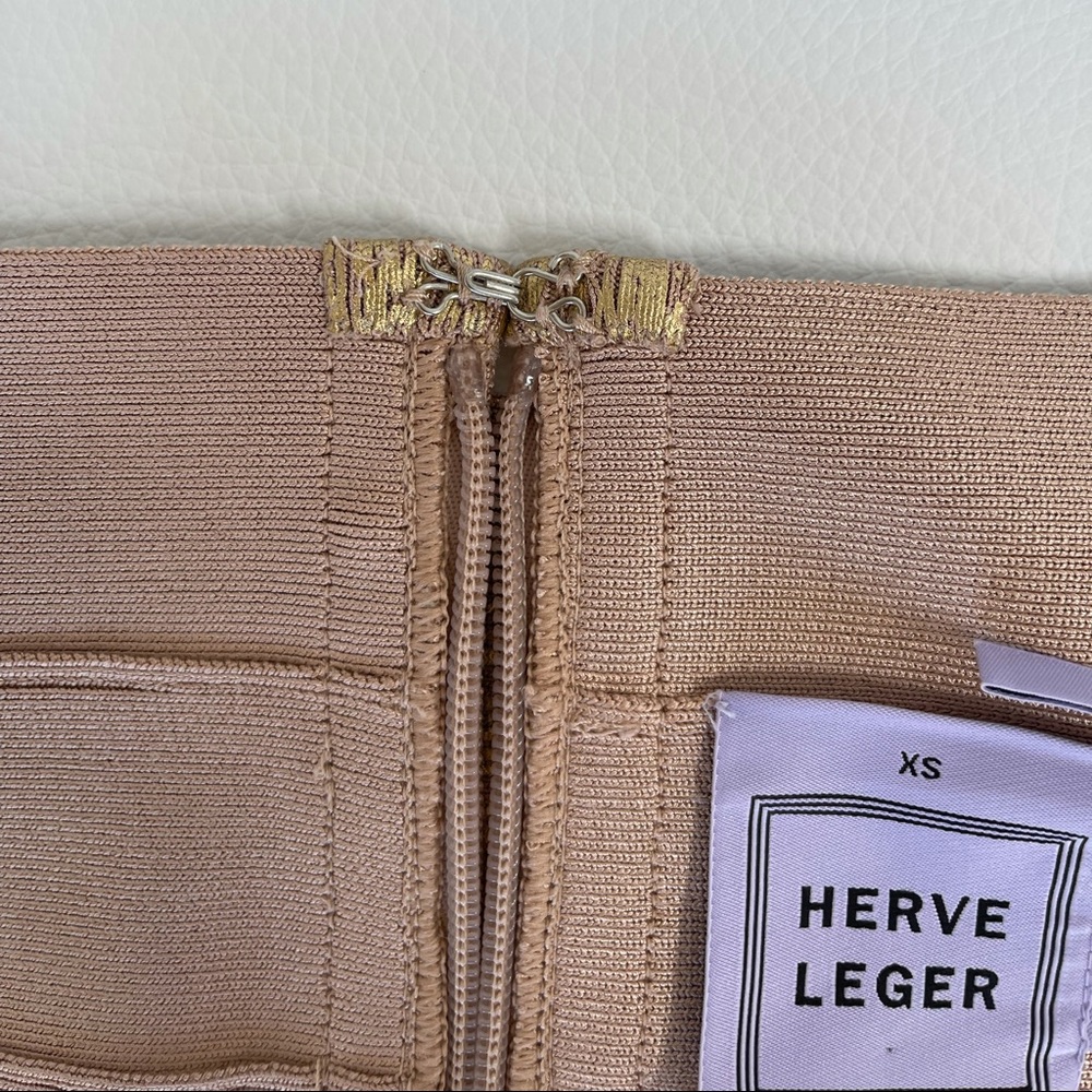 Herve Leger Gold Metallic Bandage Skirt Size XS - Picture 7 of 7